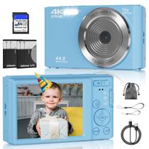 Câmera digital Ceye FHD 4K 44MP com cartão SD de 64GB azul