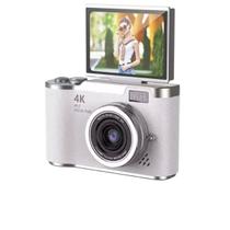 Câmera digital com digital de 8x, câmera de vlog com tela flip de 180 para iniciantes e adultos Cor:Branco