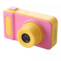 Câmera Digital E Webcam Infantil Portátil - Rosa/amarelo
