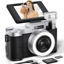 Câmera digital FLATIC 4K 64MP com cartão de 64GB com zoom 18X