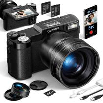 Câmera digital FLATIC 5K 64MP WiFi 18X Zoom Vlogging 64GB