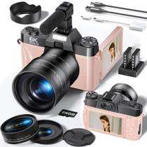 Câmera digital FLATIC 6K 64MP WiFi Vlogging 180 Flip Câmera digital FLATIC 6K 64MP WiFi Vlogging 180 Flip