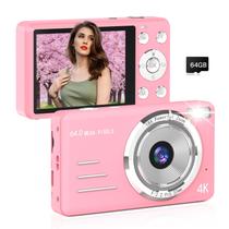 Câmera digital Forc FHD 4K 64MP Point and Shoot Kids com 64GB