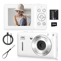 Câmera digital Gtonster FHD 1080P para crianças com zoom 16X branco Câmera digital Gtonster FHD 1080P para crianças com zoom 16X branco