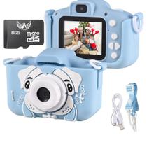 Camera Digital Infantil Com cartão De Memoria 8 GB Fotos Voz Recarregavel Capa Alça Proteção Jogos