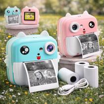 Câmera Digital Infantil Fotográfica Impressão Instantânea Ideal Para Viagens Piquinique Passeios Festas Dia Dia Nf