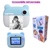 Câmera Digital Infantil Imprime Impressora Foto Grava Vídeo Azul