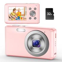 Câmera Digital Jckkcfug HD 1080P 48MP - Tela LCD 2,4" Rosa com 32GB