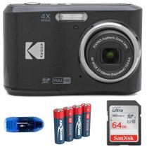 Câmera digital KODAK Pixpro FZ45 com cartão de memória SDXC de 64 GB