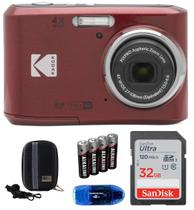 Câmera Digital Kodak Pixpro FZ45 Vermelha com Cartão de Memória de 32GB