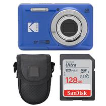 Câmera Digital Kodak PIXPRO FZ55 16MP 5x Zoom 128GB Azul