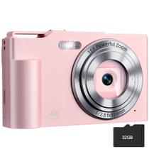 Câmera Digital Krlun 48 MP 4K FHD Zoom Digital 16x Rosa Câmera Digital Krlun 48 MP 4K FHD Zoom Digital 16x Rosa