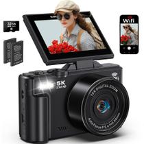 Câmera digital Lacegre 5K 75MP WiFi Vlogging 18X Zoom UHD