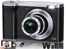 Câmera digital Lecnippy 2024 56MP 5K, foco automático, zoom 10X