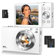 Câmera digital Lecnippy 4K 48MP com cartão de 32GB com zoom 16X branco Câmera digital Lecnippy 4K 48MP com cartão de 32GB com zoom 16X branco