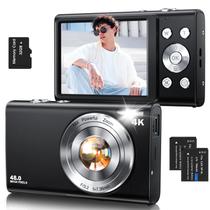Câmera digital Lecnippy 4K Vlogging 48MP 16X Zoom 2 baterias