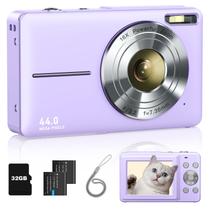 Câmera digital Lecran FHD 1080P 44MP 16X Zoom Kids Purple +32GB