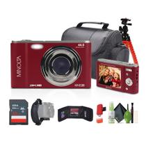 Câmera digital Minolta MND20 44MP 2.7K vermelha com kit de tripé