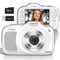 Câmera digital NBDDIGITAL True 4K 64MP Vlogging 16X Zoom branca