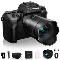 Câmera digital NIKICAM 4K 64MP WiFi Vlogging com tela sensível ao toque de 4"