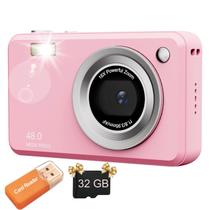 Câmera digital Nvgfelis 48MP 16X Zoom com cartão de 32GB para crianças