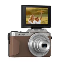 Câmera digital ORDRO 4K 8MP com zoom 6x e tela flip de 2,8"