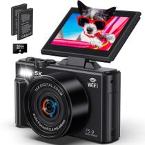 Câmera digital Pedtail 5K 75MP Vídeo UHD WiFi 18X Zoom