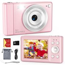 Câmera digital Platstudy 56 MP com zoom 16x para crianças, rosa Câmera digital Platstudy 56 MP com zoom 16x para crianças, rosa