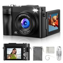 Câmera digital ROQIOO 4K 48MP com tela flip com zoom 16X Câmera digital ROQIOO 4K 48MP com tela flip com zoom 16X