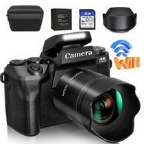 Câmera digital Saneen 4K 64MP WiFi com tela de toque Vlogging