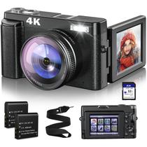 Câmera digital Sevenat 4K 48MP Vlogging com tela giratória de 180