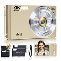 Câmera Digital SMARTKLIK 44MP 4K Zoom 16x 64GB Dourada Câmera Digital SMARTKLIK 44MP 4K Zoom 16x 64GB Dourada