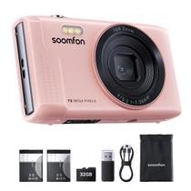 Câmera digital SOOMFON Max 72MP Point and Shoot Kids rosa