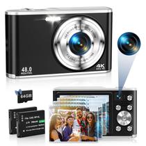 Câmera digital TEBNGIHNM 4K 48MP com câmera dupla, cartão de 32GB preto