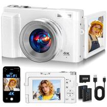 Câmera digital TESFOT 64 MP 4K WiFi com tela giratória e zoom 16x Câmera digital TESFOT 64 MP 4K WiFi com tela giratória e zoom 16x