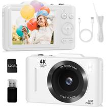 Câmera digital UHH FHD 4K 48MP com tela de 2,8" com zoom 16X branco Câmera digital UHH FHD 4K 48MP com tela de 2,8" com zoom 16X branco