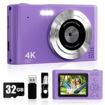 Câmera digital VYNCS 2025 44MP 1080P 16X Zoom com cartão de 32GB roxo