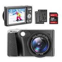 Câmera Digital Weochi 4K 48MP - com Flash, Zoom 18x e Cartão SD de 32GB