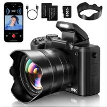 Câmera digital XNSIAKXA 8K 88MP WiFi Vlogging com capuz de lente