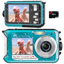 Câmera digital YISENCE 4K 48MP à prova d'água de 11 pés com cartão de 32GB