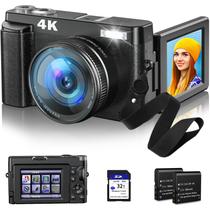 Câmera digital Zostic 4K 48MP Vlogging com tela giratória de 180 - Zostuic