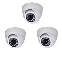 Camera Dome Infra Vermelho 24 Leds Full HD 1080p Kit 3 Uni