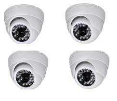 Camera Dome Infra Vermelho 24 Leds Full HD 1080p Kit 4 Uni