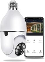 Câmera Dome Lâmpada Espia Wifi 1080p Audio Ptz 360 Micro Sd