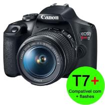 Câmera DSLR Canon EOS Rebel T7+ Plus com lente 18-55mm IS II
