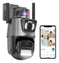 Camera Dupla Com Sirene 4k Camera Ip Camera Wireless Camera De Segurança Wifi 8 Mp Lente Dupla Zoom Vigilância Detecta Pessoas Dispara Alarme