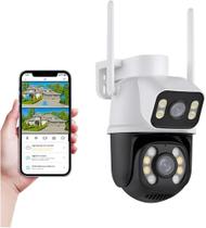 Câmera Dupla De Segurança Wi-fi Smart Camera A28b 3mp Externa A Prova Dagua