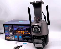 Câmera Dupla WiFi 6MP Full HD 4K Alarme Integrado Detecção Humana Sirene Áudio