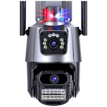 Câmera Dupla WiFi 6MP Full HD 4K com Alarme Integrado Detecção Humana e Reconhecimento de moviment Visão Noturna Sirene Integrada Áudio Bidirecional