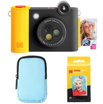 Câmera e impressora KODAK Smile+ 2 em 1 com estojo e papel de 10 MP
